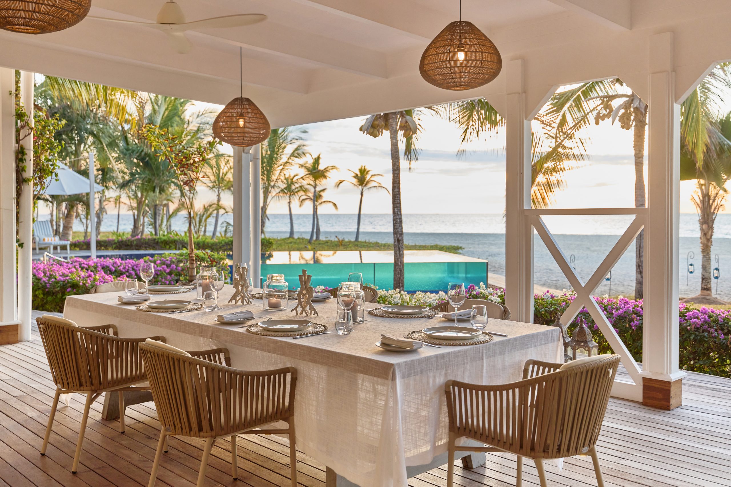 Luxury island villa deck